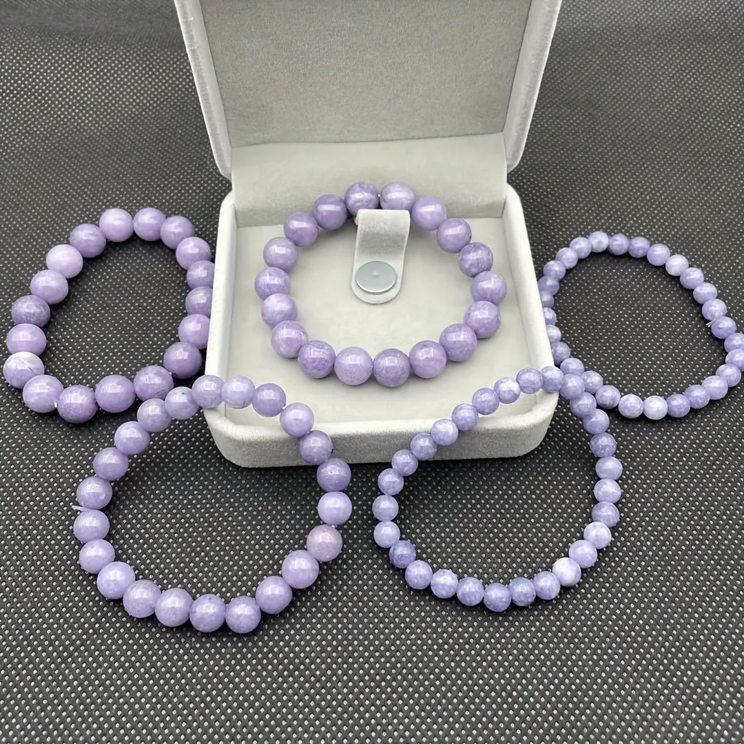 Natural Stone Lavender Emerald Crystal Bead Bracelet