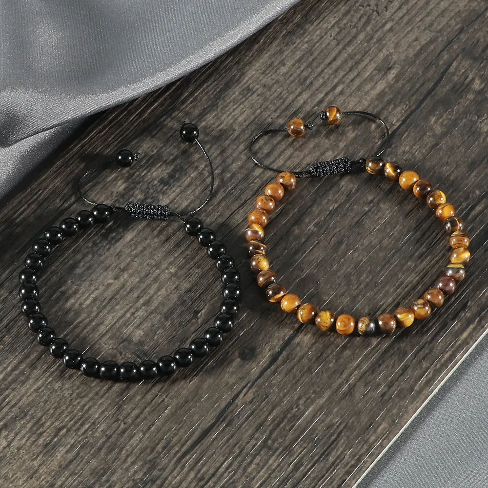 Natural Stone Men Bracelets Charm Tiger Eye