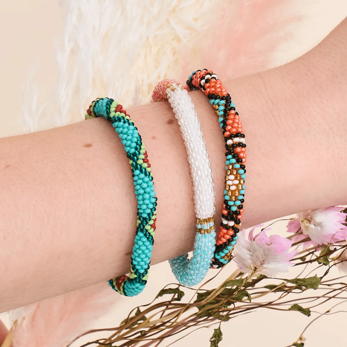 Neon Bird Of Paradise | Himalayan Glass Bead Bracelet