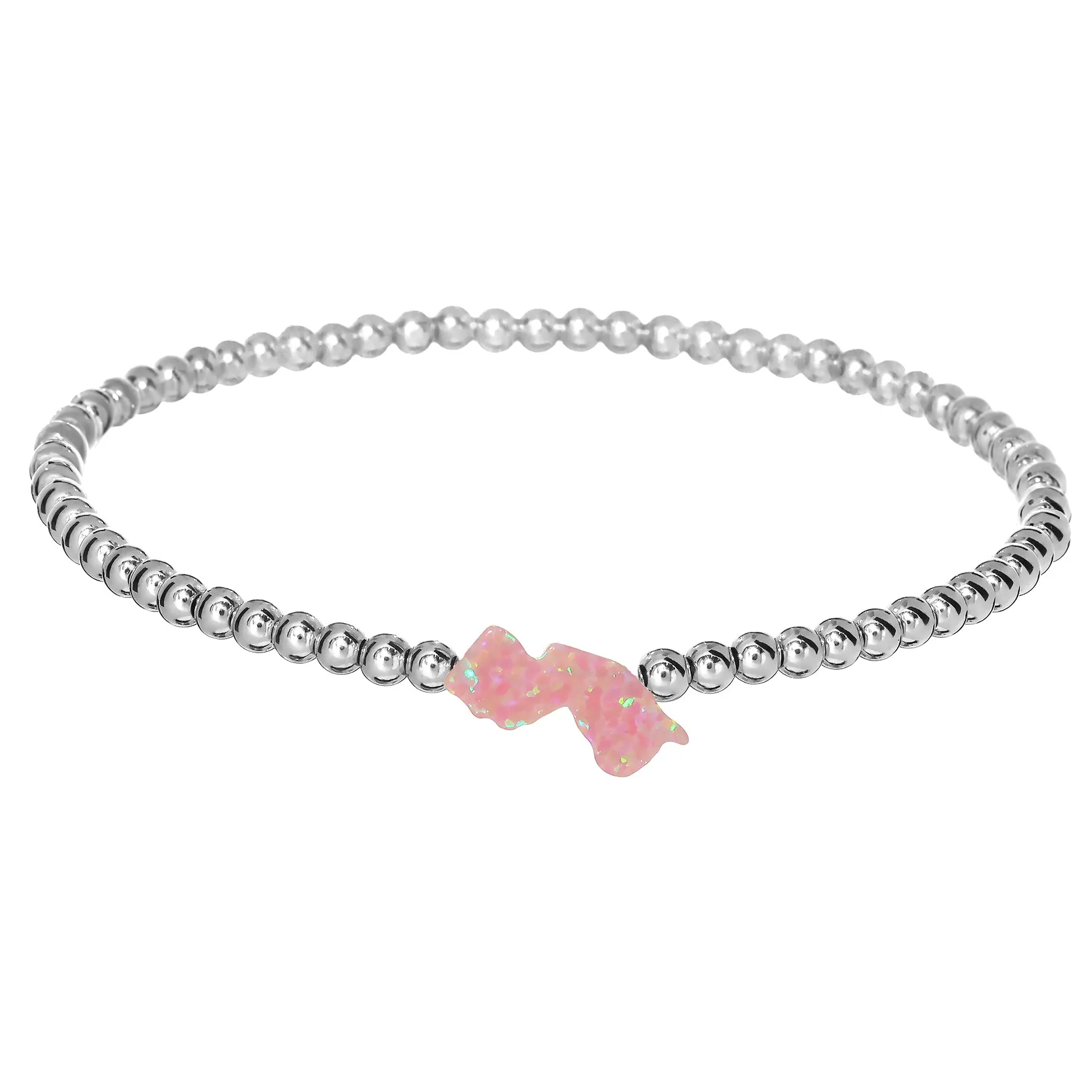 NEW JERSEY | Opal Charm and 14K Gold Filled Beads Bracelet