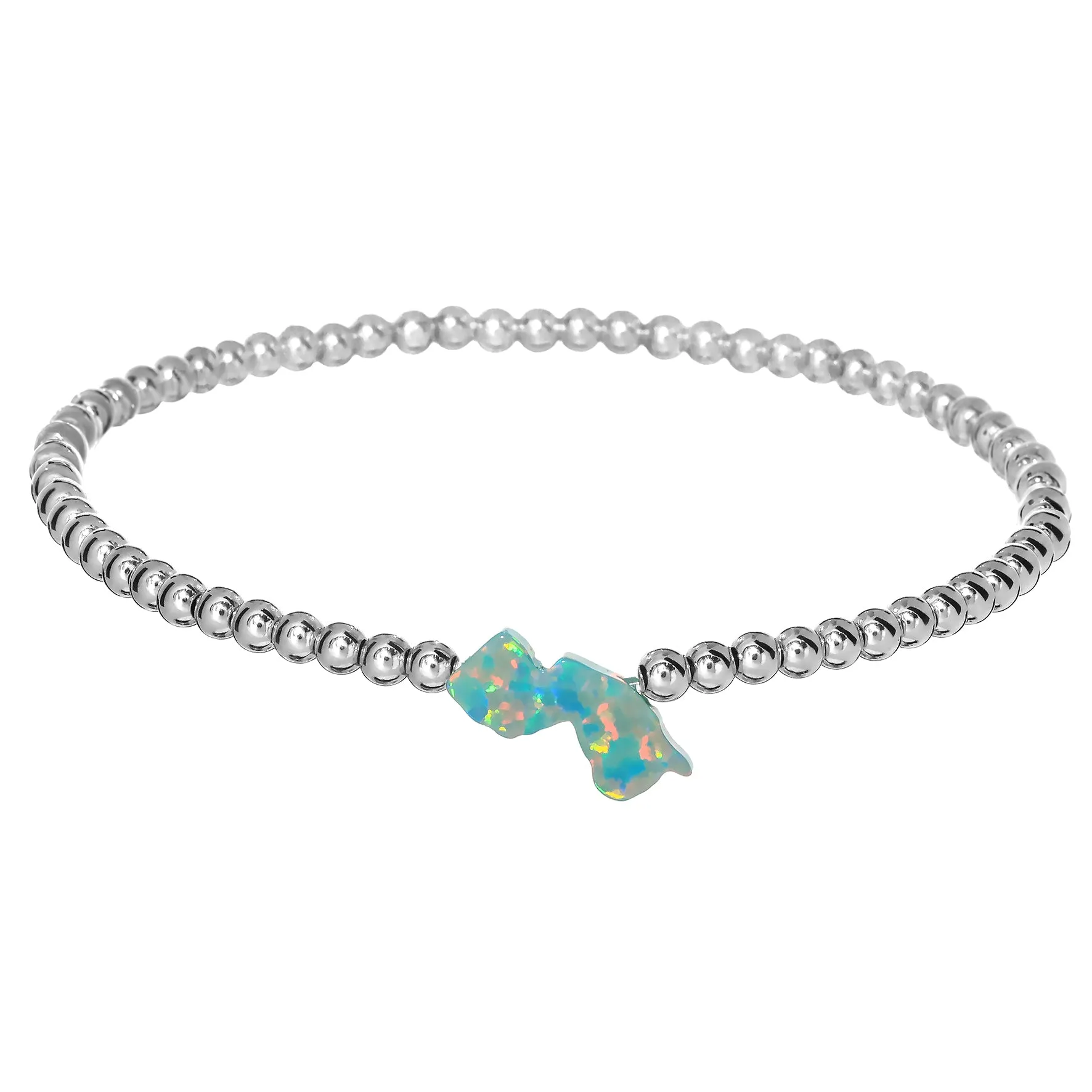 NEW JERSEY | Opal Charm and 14K Gold Filled Beads Bracelet