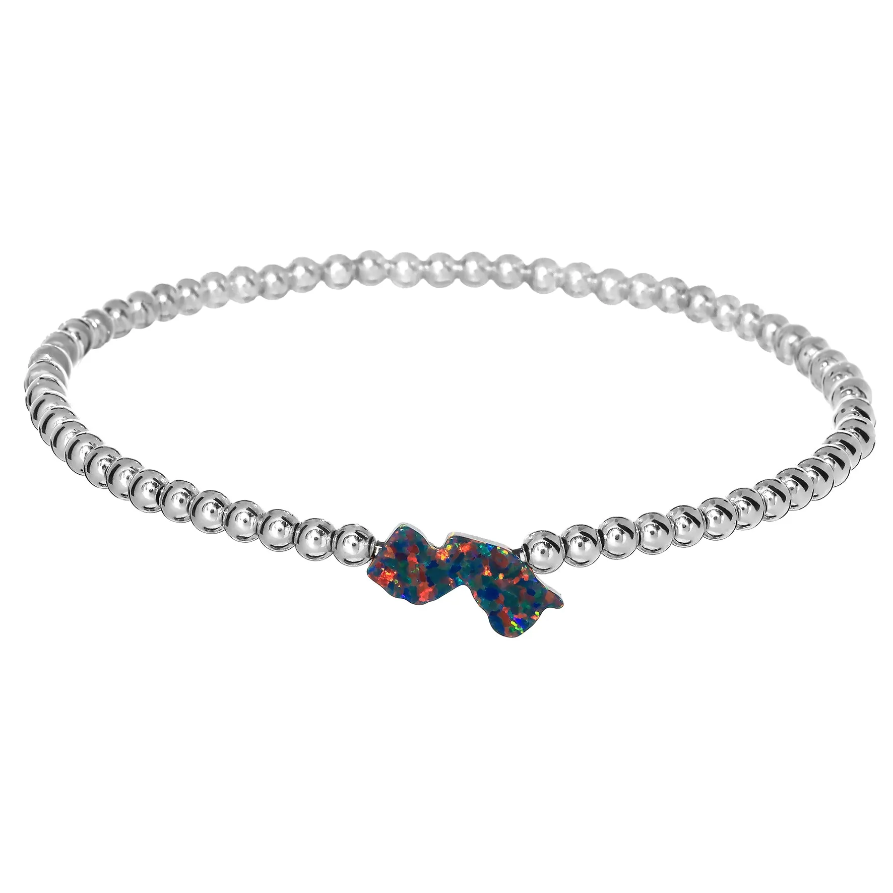 NEW JERSEY | Opal Charm and 14K Gold Filled Beads Bracelet
