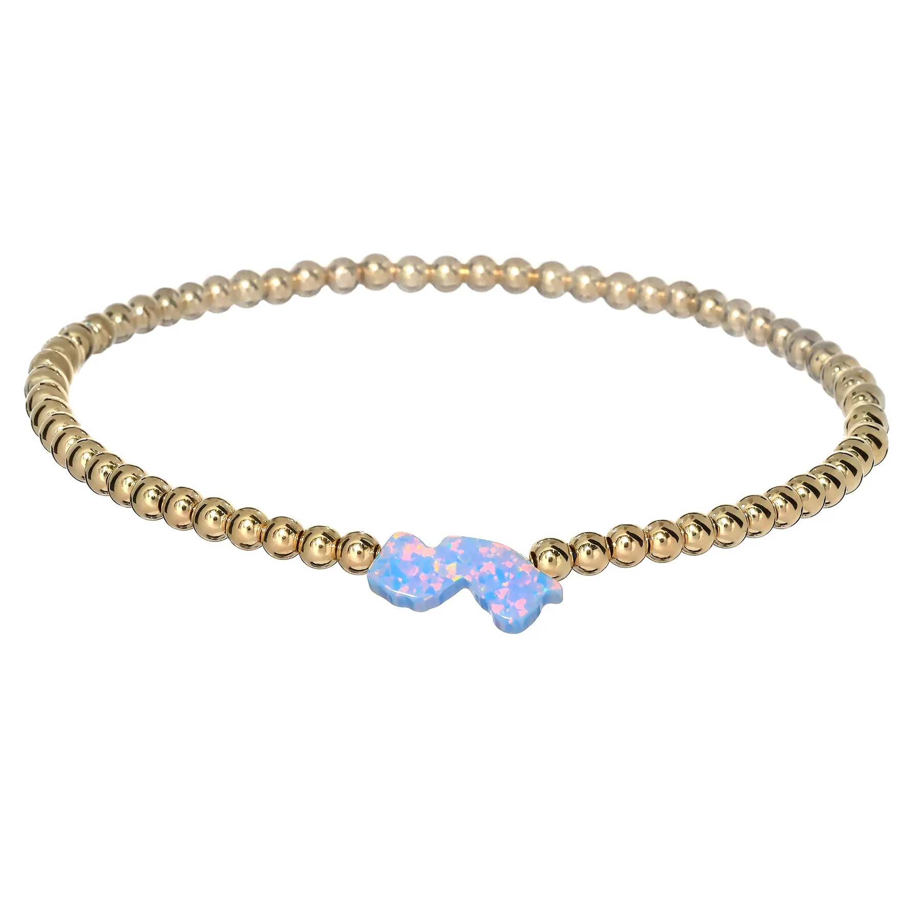 NEW JERSEY | Opal Charm and 14K Gold Filled Beads Bracelet