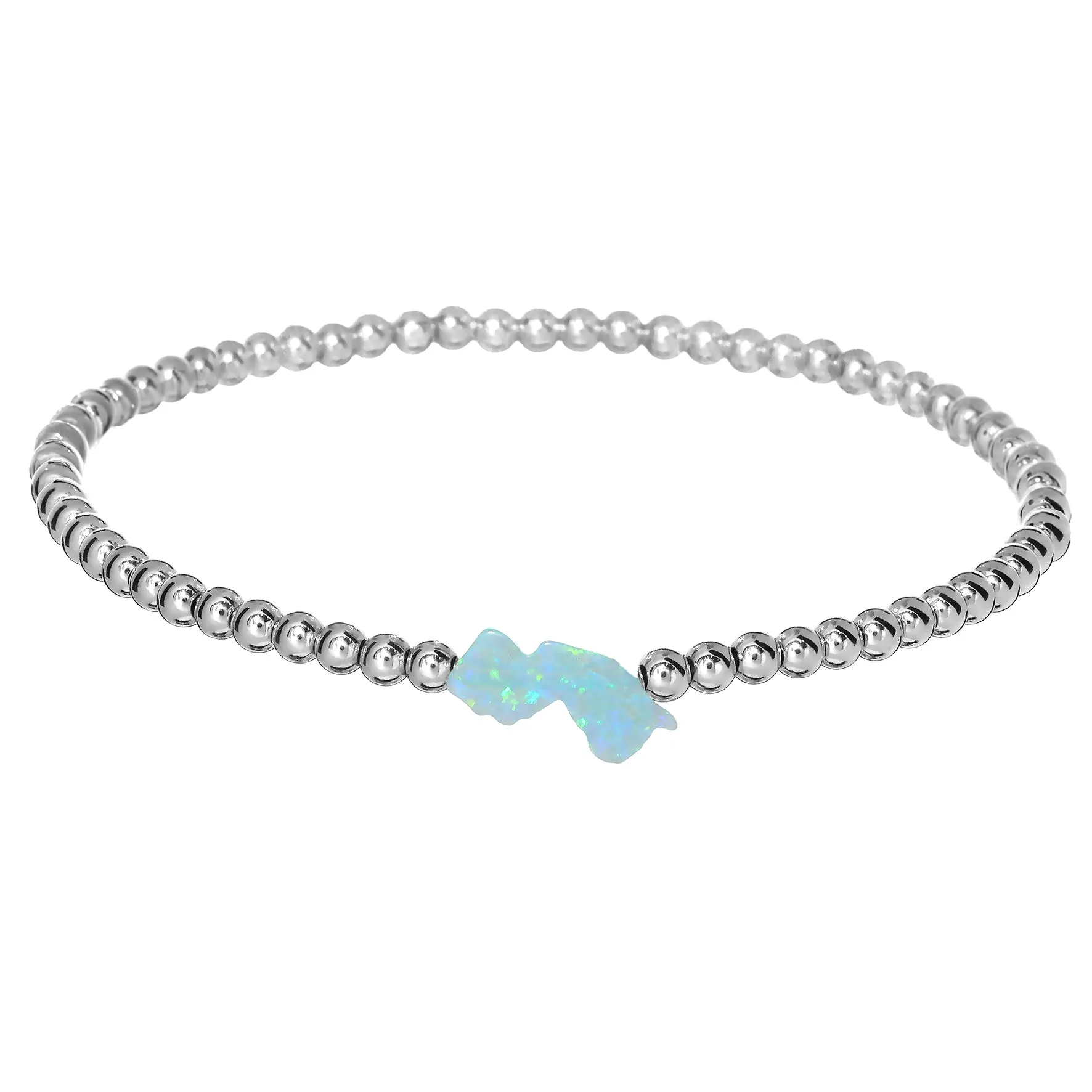 NEW JERSEY | Opal Charm and 14K Gold Filled Beads Bracelet