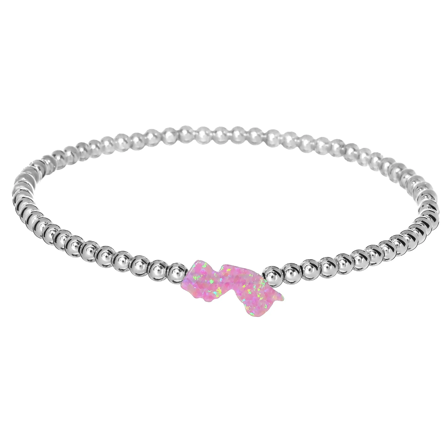 NEW JERSEY | Opal Charm and 14K Gold Filled Beads Bracelet