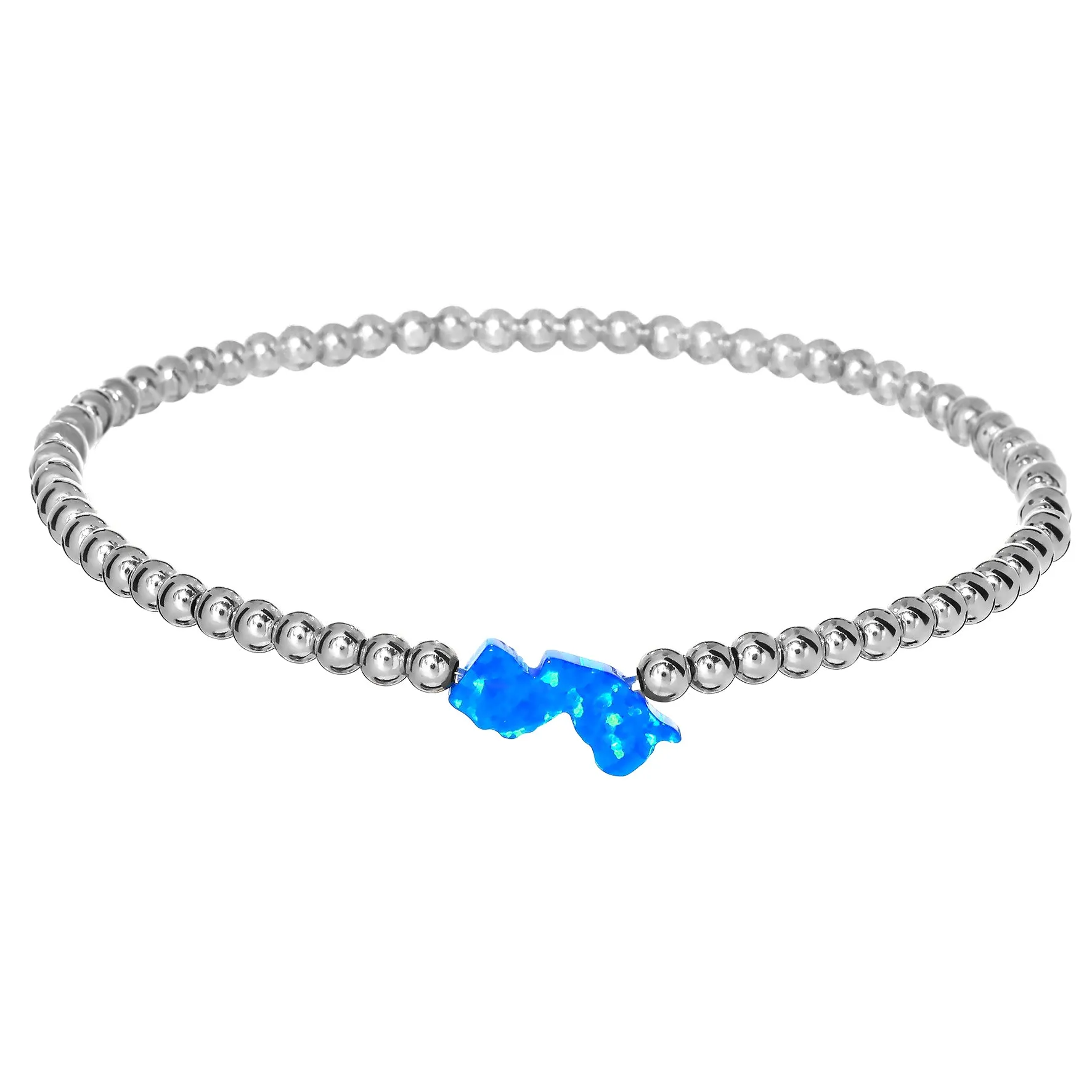 NEW JERSEY | Opal Charm and 14K Gold Filled Beads Bracelet