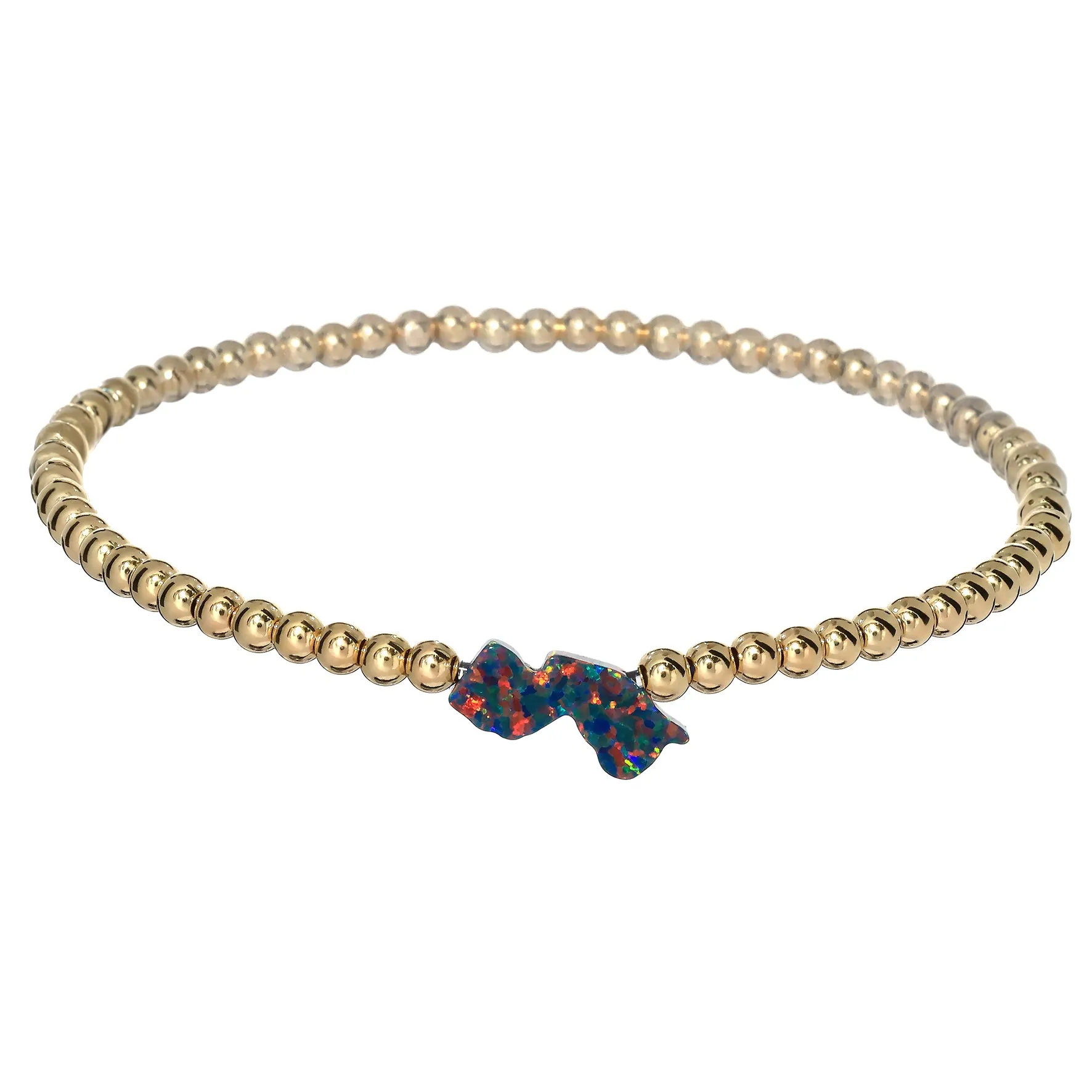 NEW JERSEY | Opal Charm and 14K Gold Filled Beads Bracelet