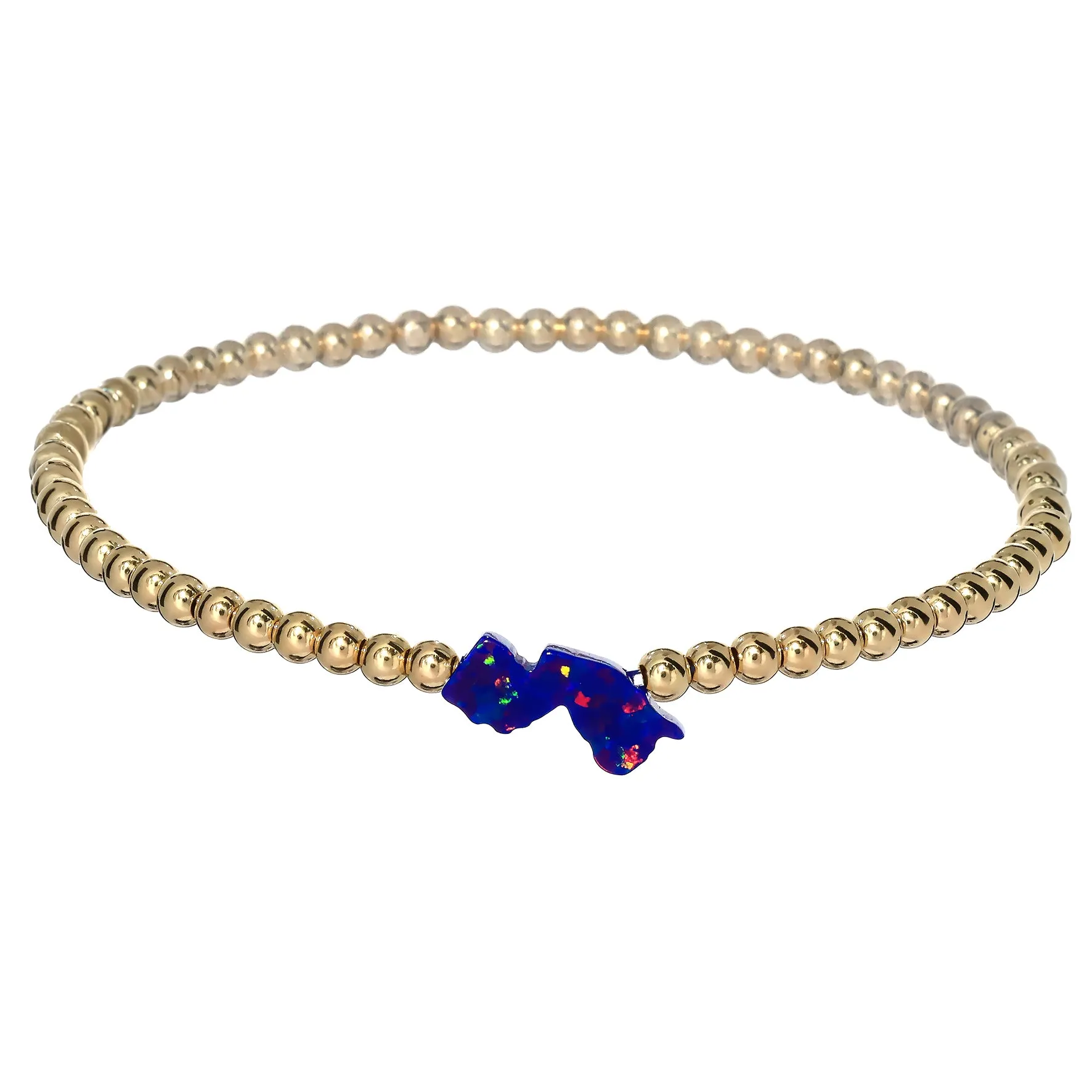 NEW JERSEY | Opal Charm and 14K Gold Filled Beads Bracelet
