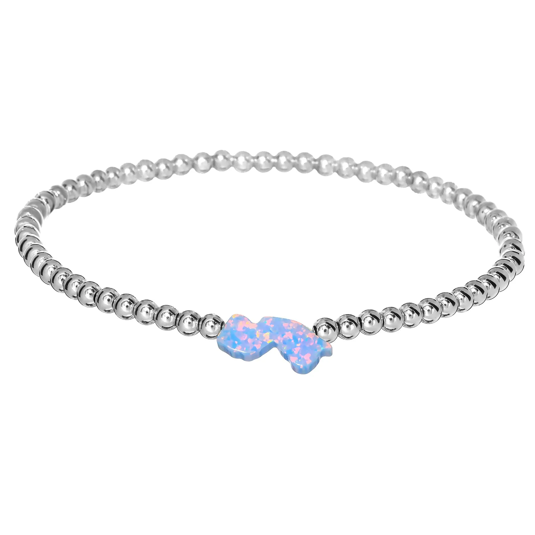 NEW JERSEY | Opal Charm and 14K Gold Filled Beads Bracelet