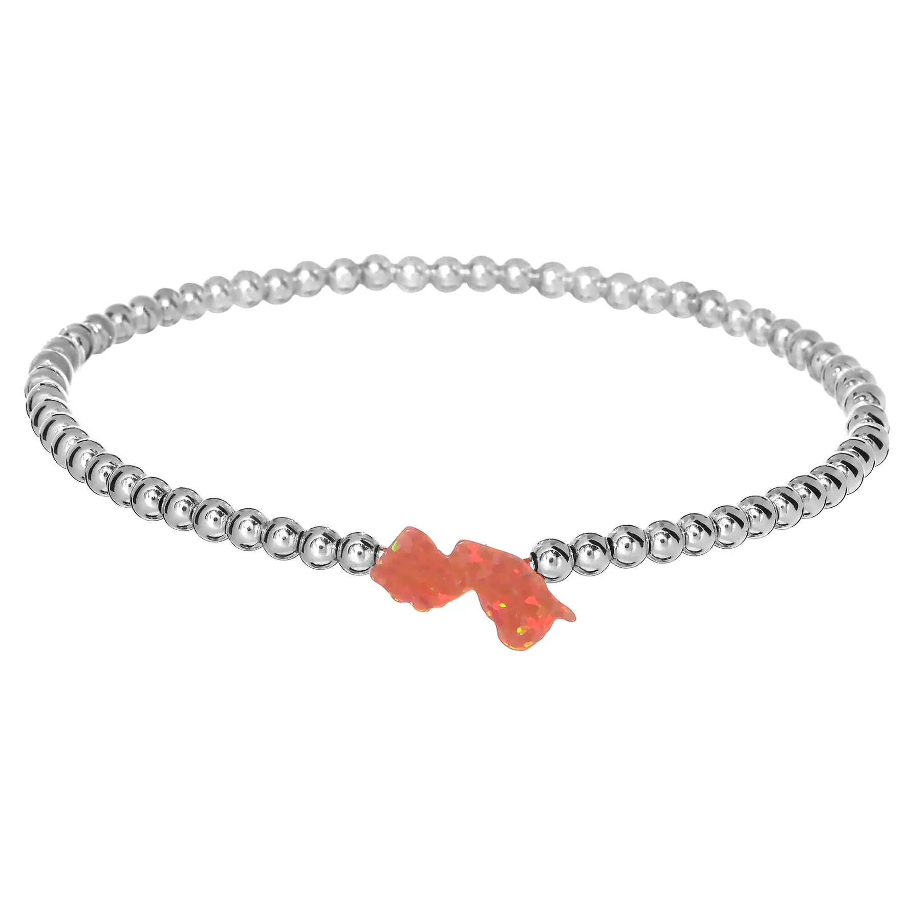 NEW JERSEY | Opal Charm and 14K Gold Filled Beads Bracelet