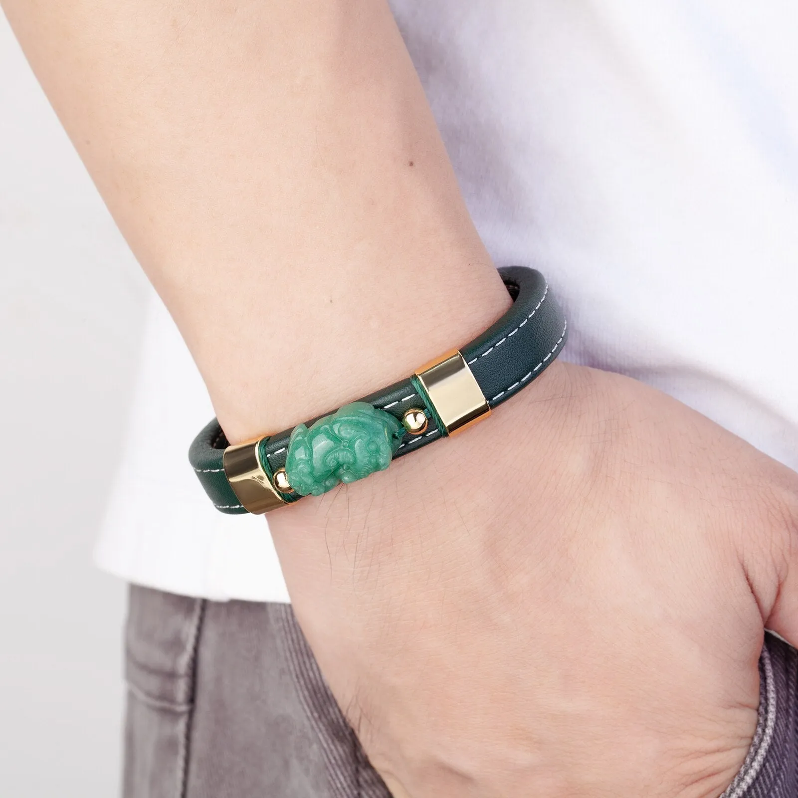 New Natural Dongling Jade Pixiu Jewelry Lucky Bracelet