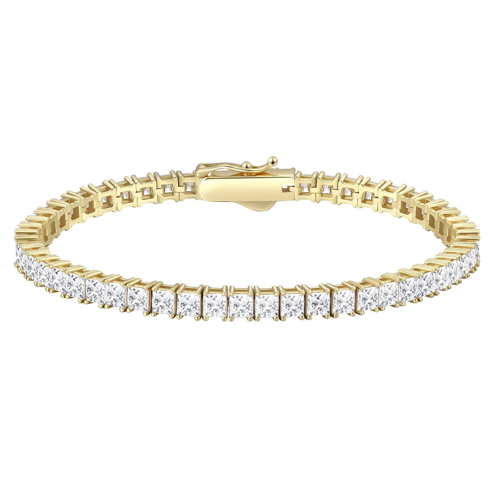 【NEW】3mm S925 Princess Cut Square Tennis Bracelet