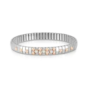 Nomination Extension Stretch Bracelet, 3 White Opal Stones, 9K Rose Gold