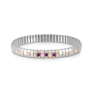 Nomination Extensions Steel & RG Dots Bracelet Amethyst