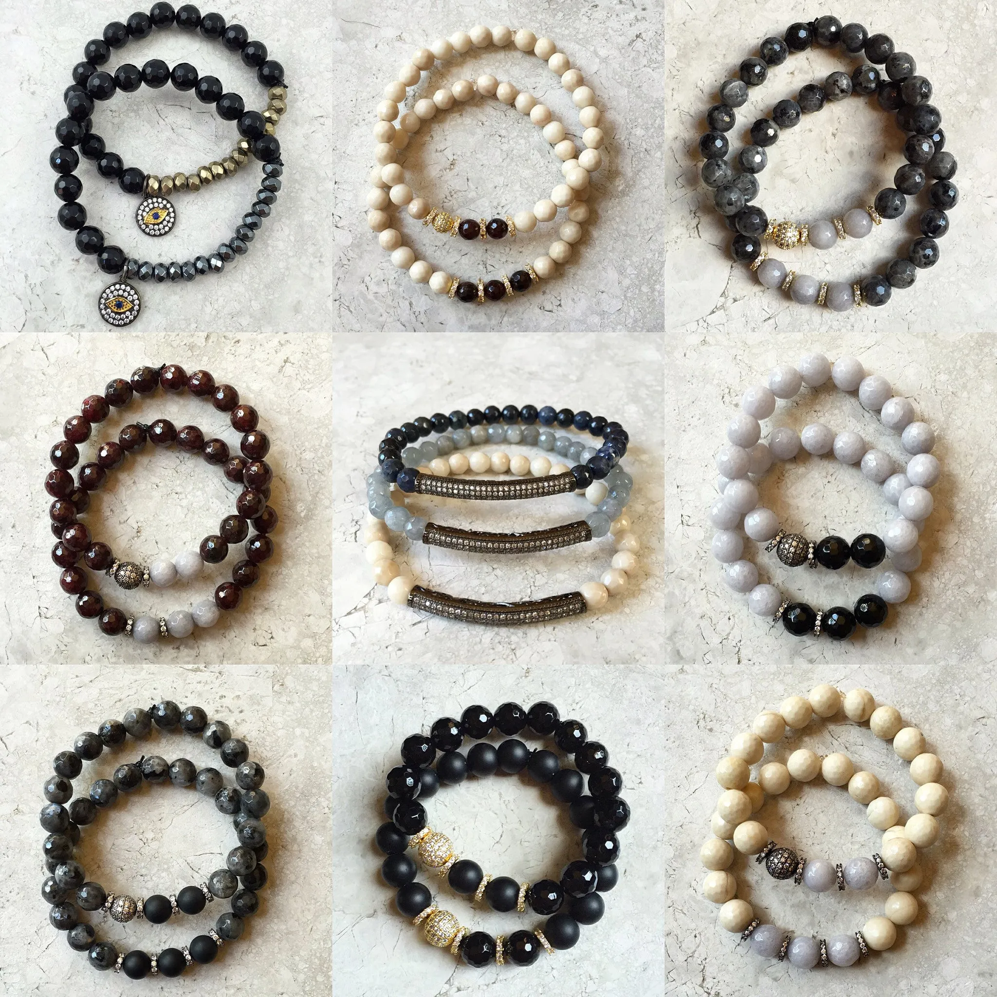 NORA GUNMETAL gray jade/onyx