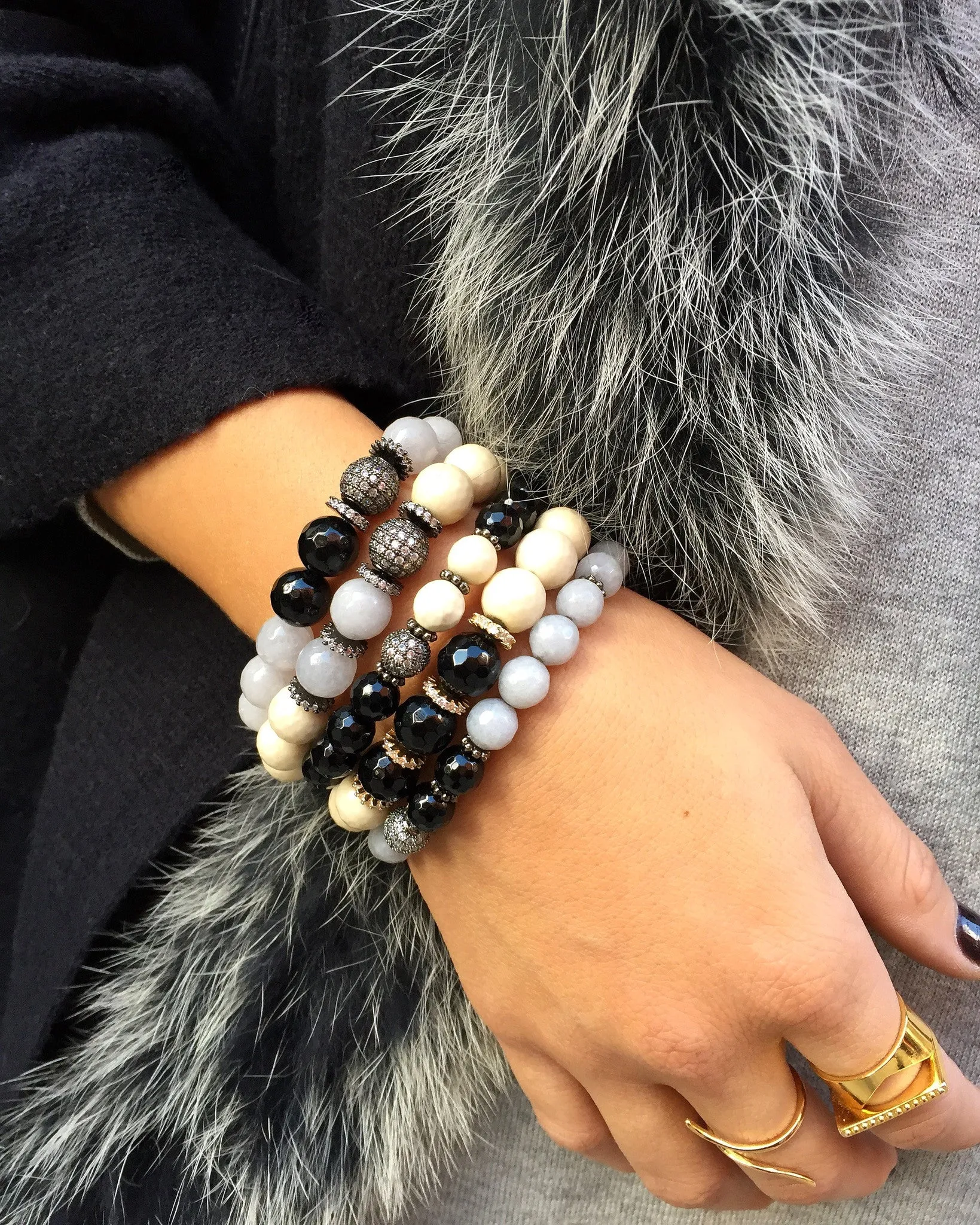 NORA GUNMETAL gray jade/onyx