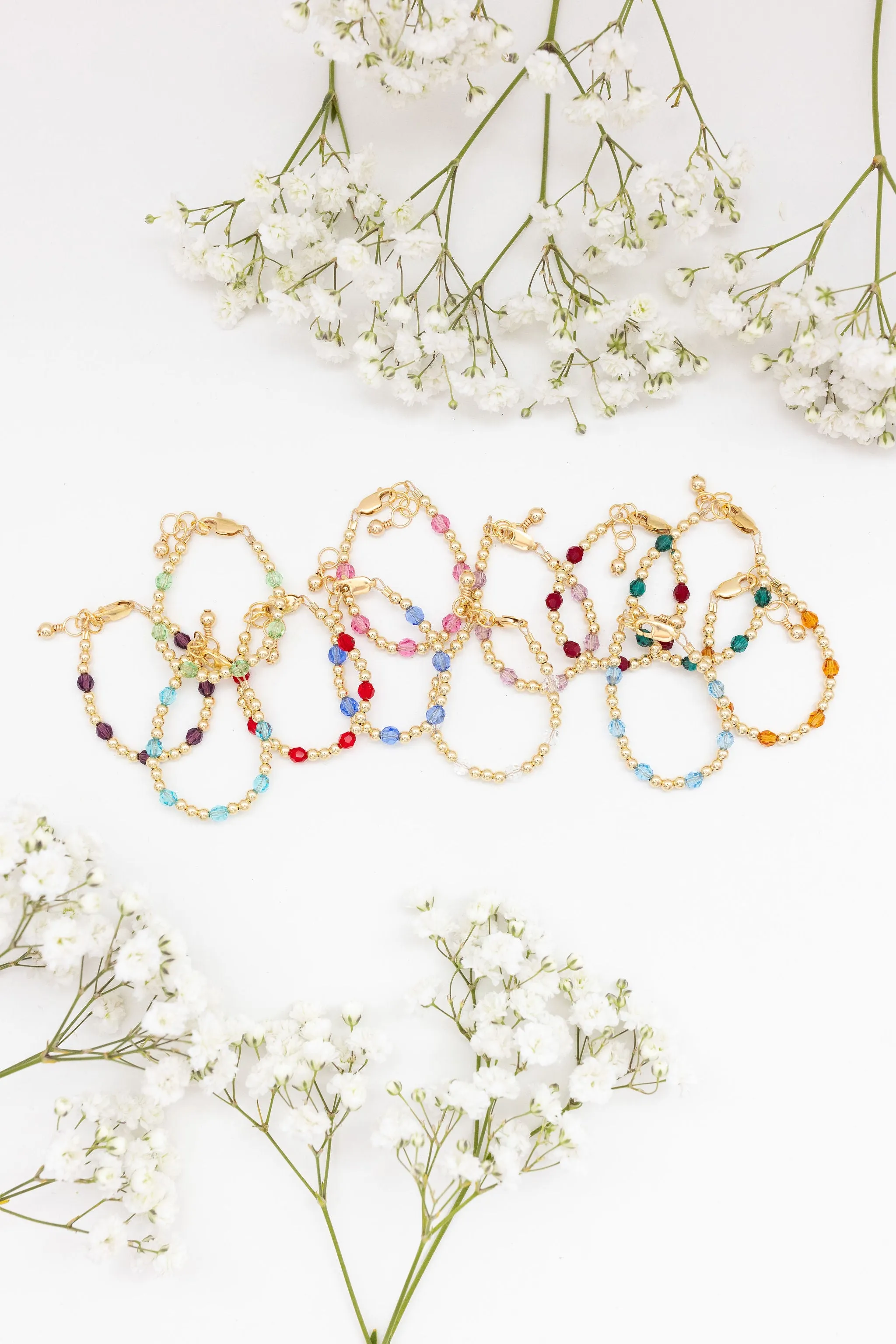 November Birthstone Dotted Bracelet (3MM   4MM beads)