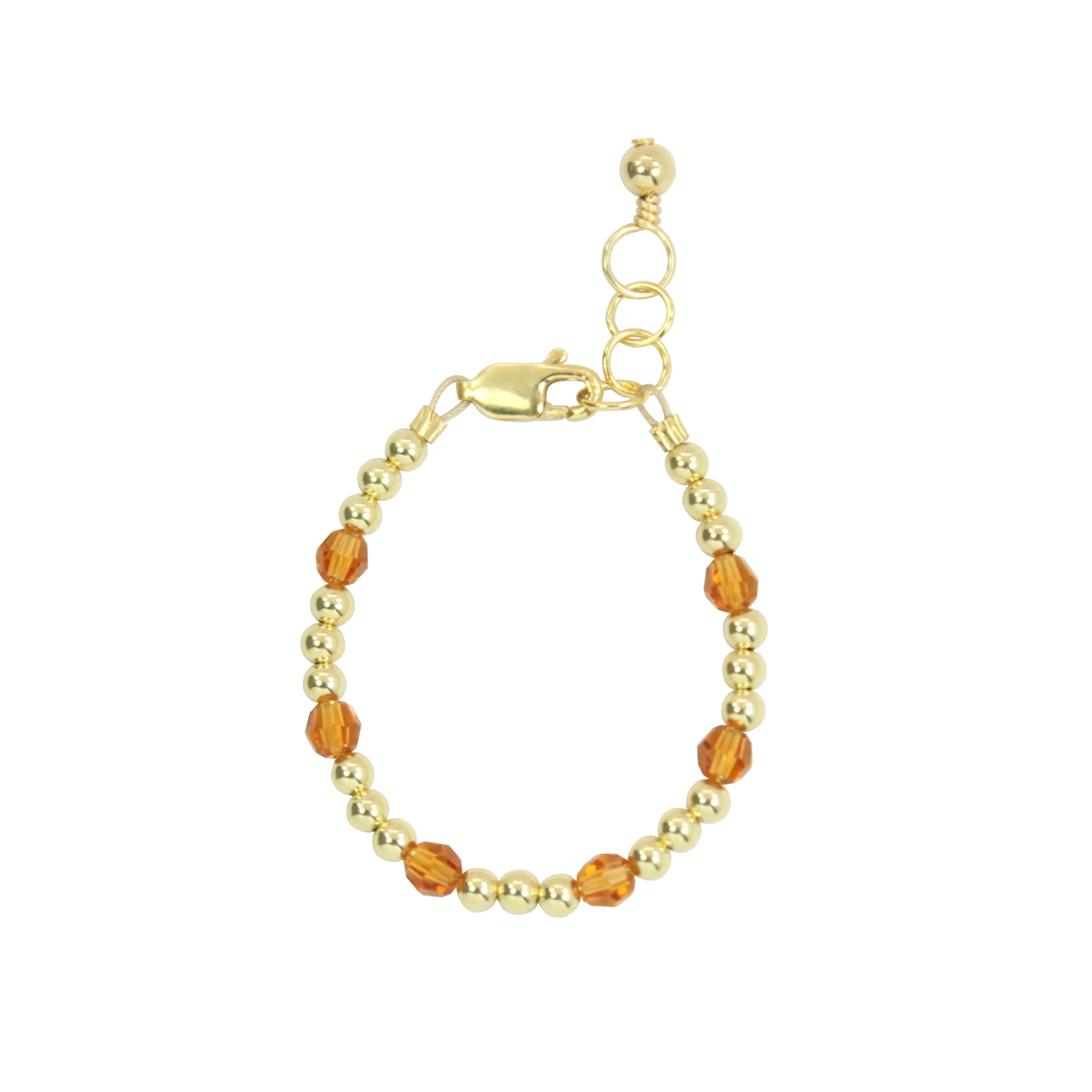 November Birthstone Dotted Bracelet (3MM   4MM beads)