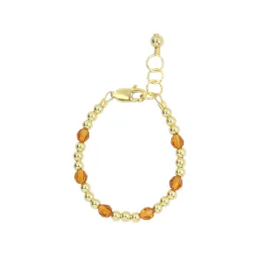 November Birthstone Dotted Bracelet (3MM   4MM beads)