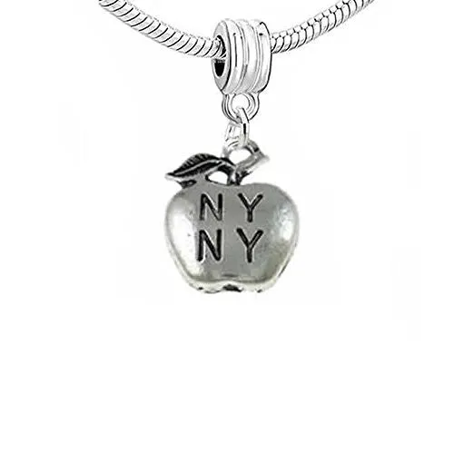 Ny Ny New York Apple Charm Dangle Bead For Snake Charm Bracelet
