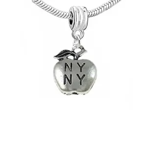 Ny Ny New York Apple Charm Dangle Bead For Snake Charm Bracelet