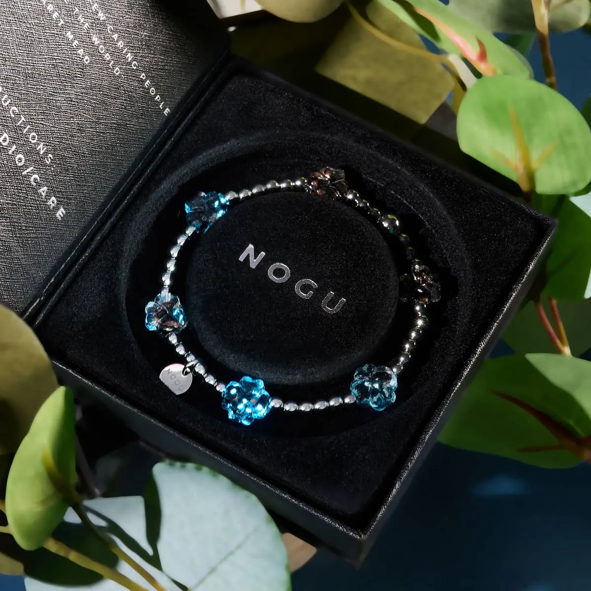 Obsidian | Silver | Firefly Glass Clover Essence Bracelet