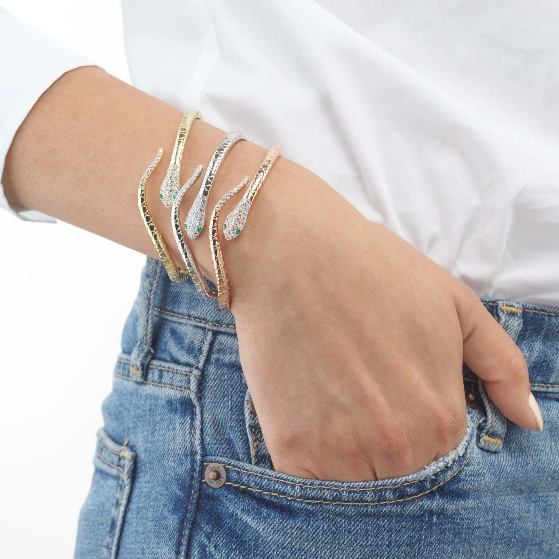 Onyx Snake Bangle