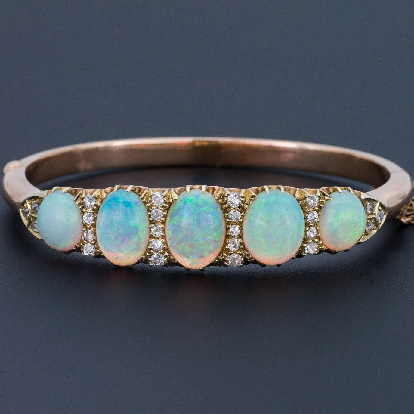 Opal & Diamond Bracelet | Opal Bangle Bracelet