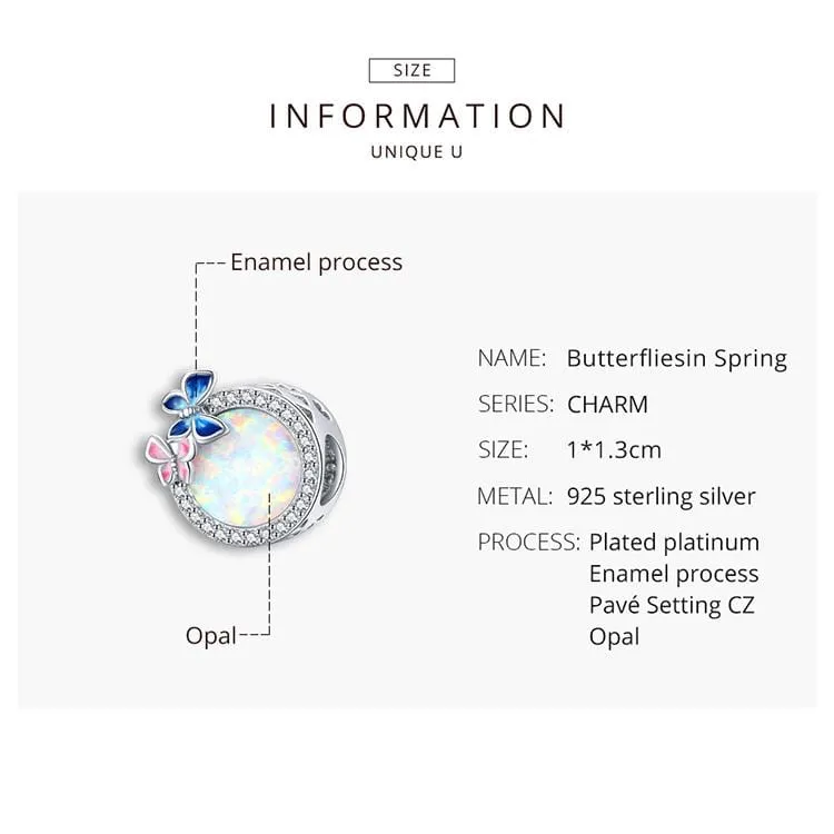 Opal Butterfly Bead Charm