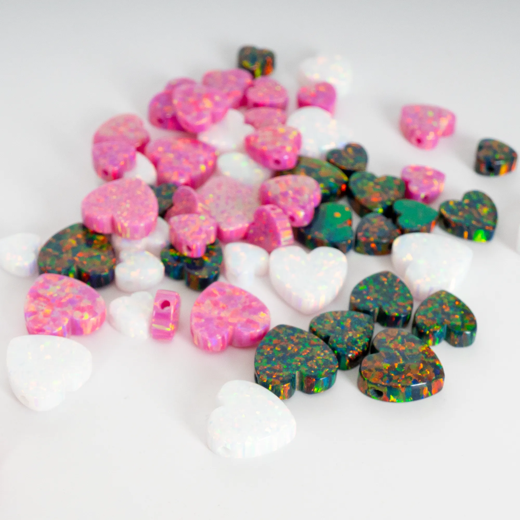 Opal Heart Charm