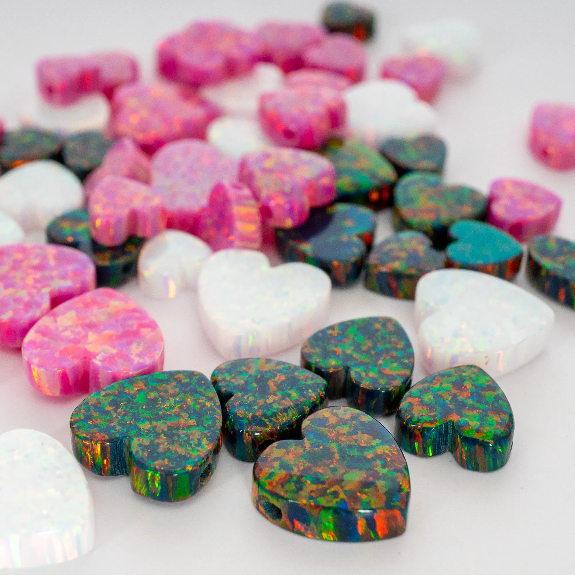Opal Heart Charm