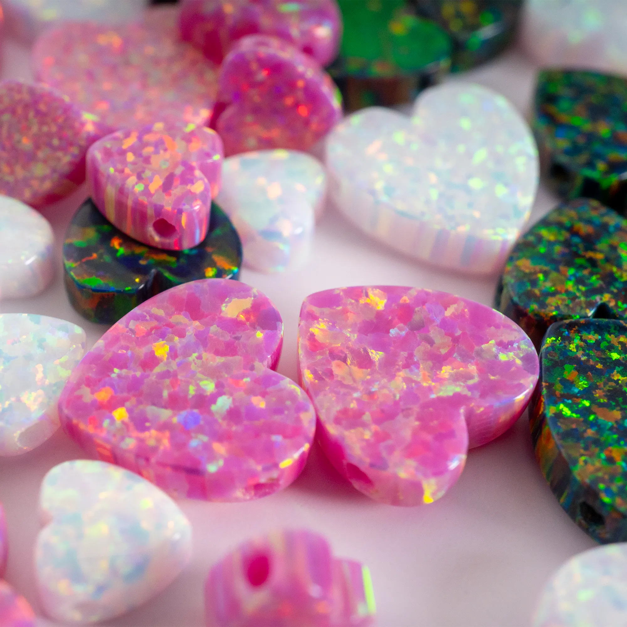 Opal Heart Charm