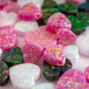 Opal Heart Charm