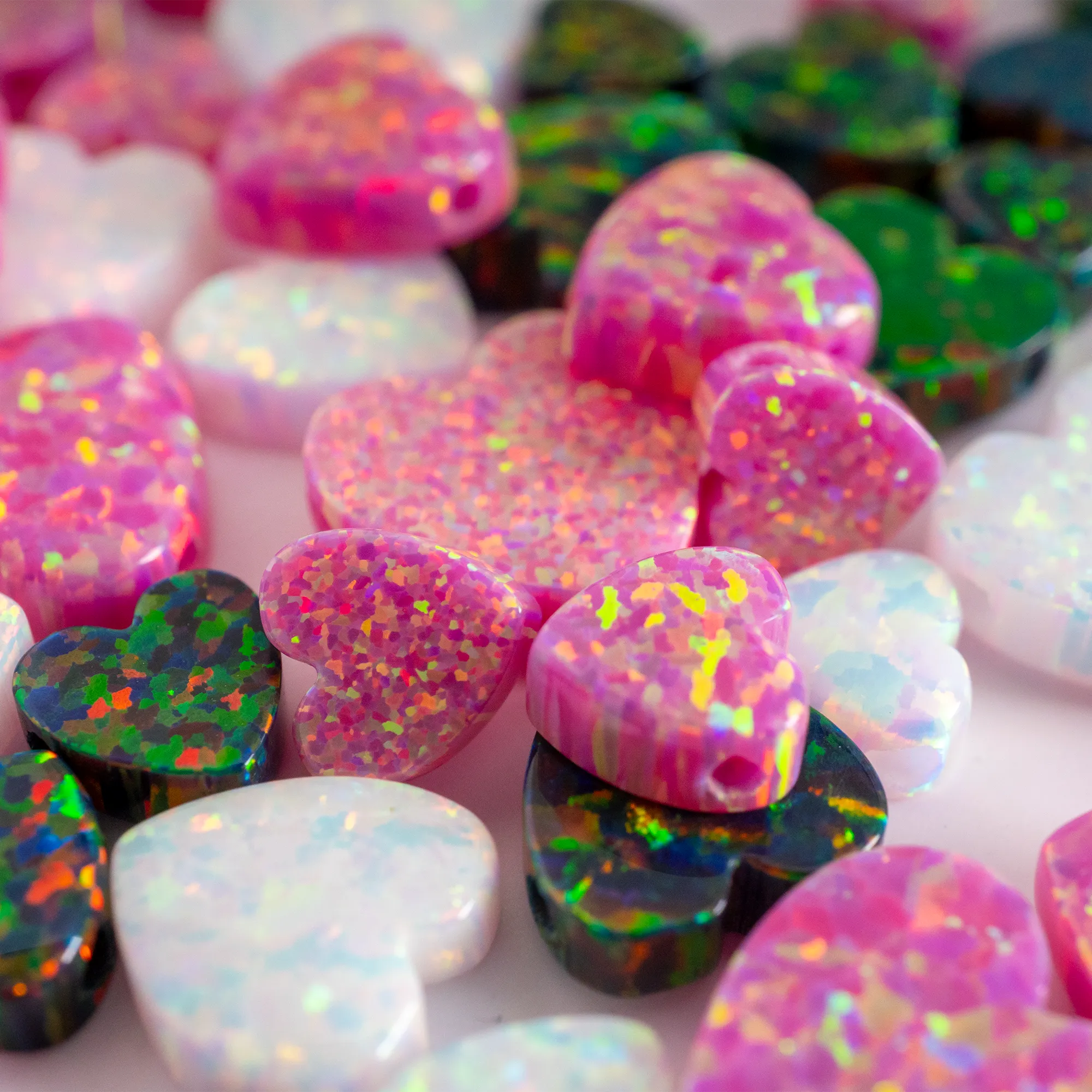 Opal Heart Charm