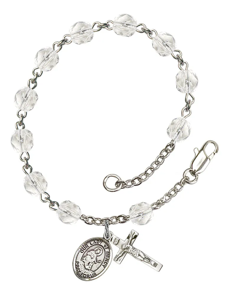 Our Lady of Mercy Custom Birthstone Rosary Bracelet