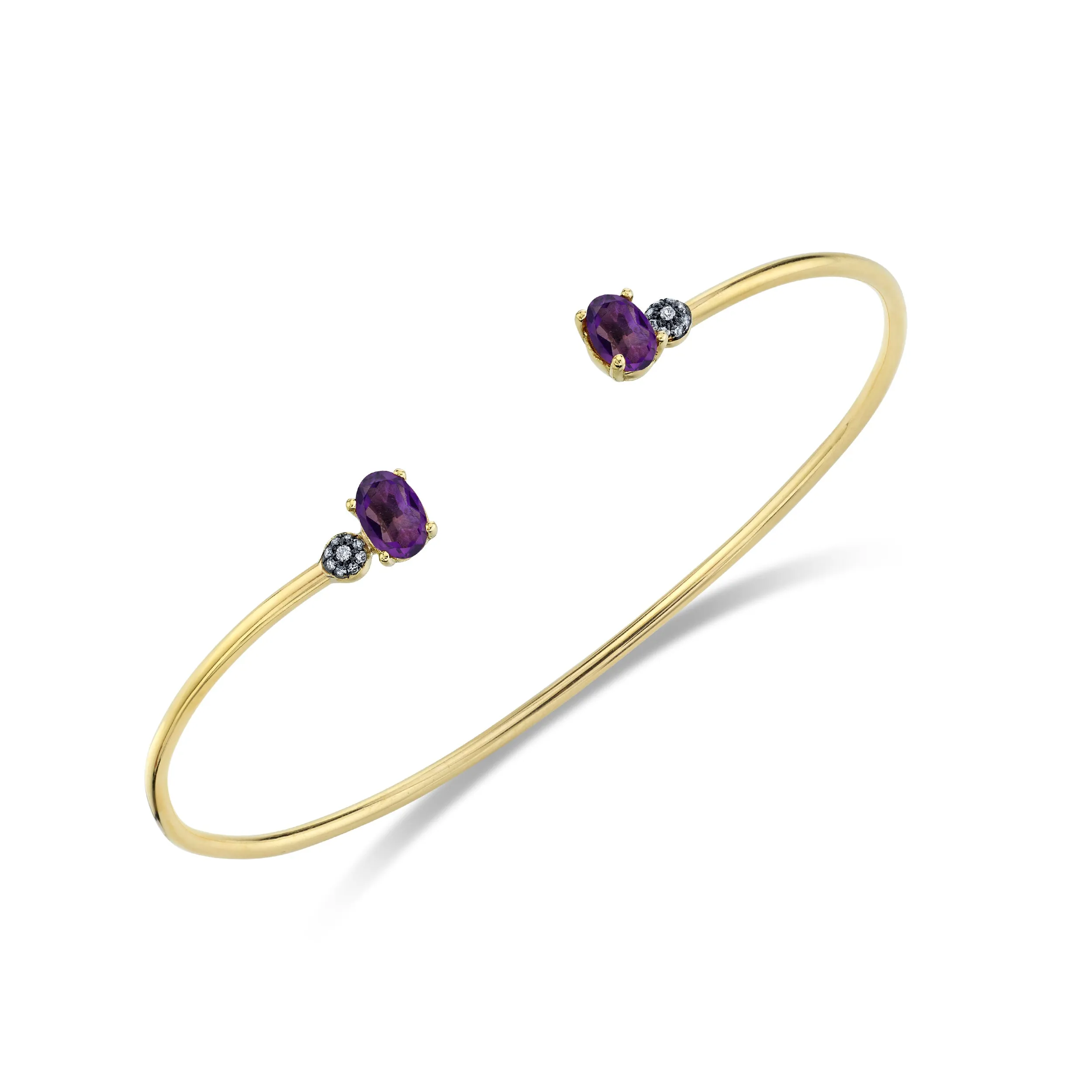 Oval and Pave Ball Bangle