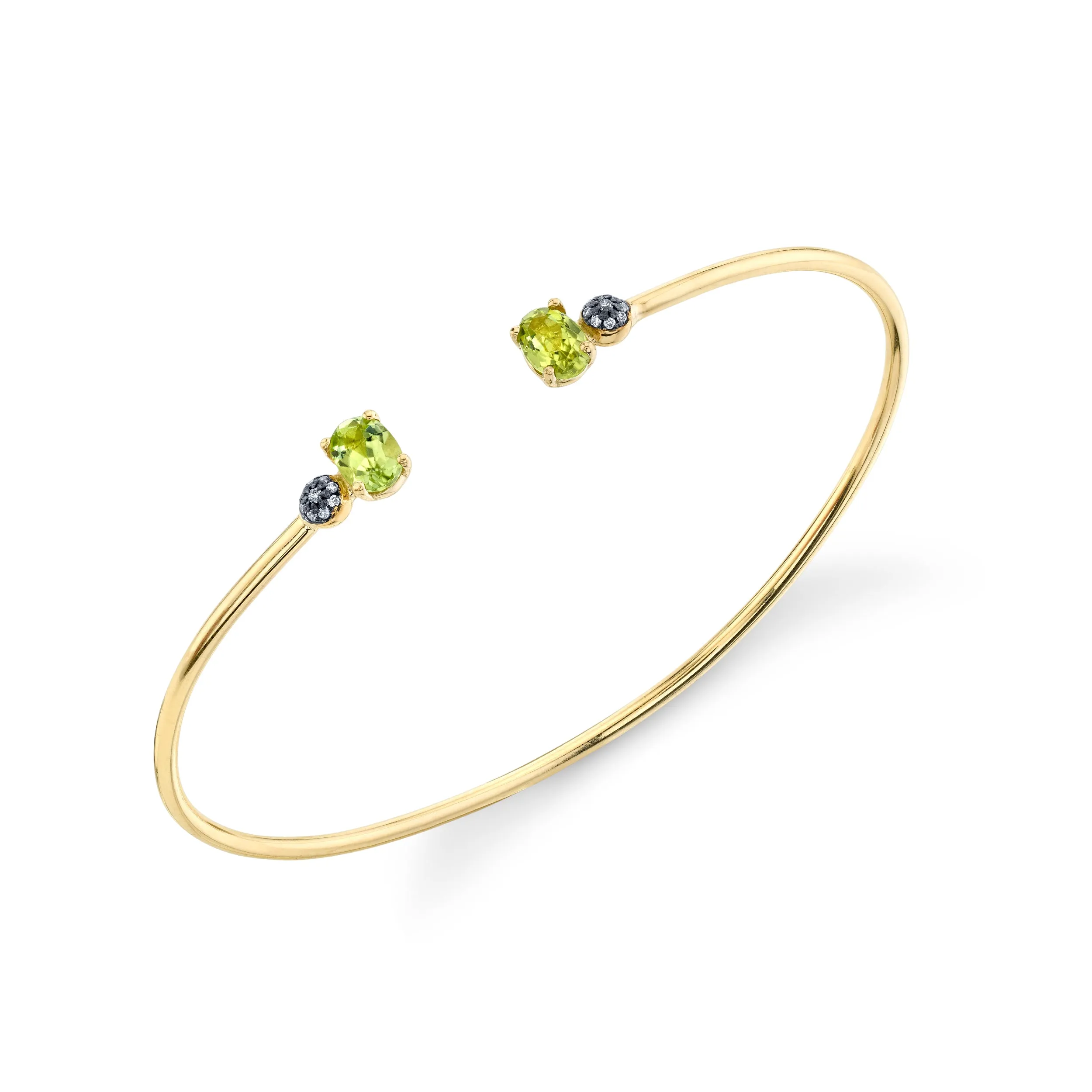 Oval and Pave Ball Bangle