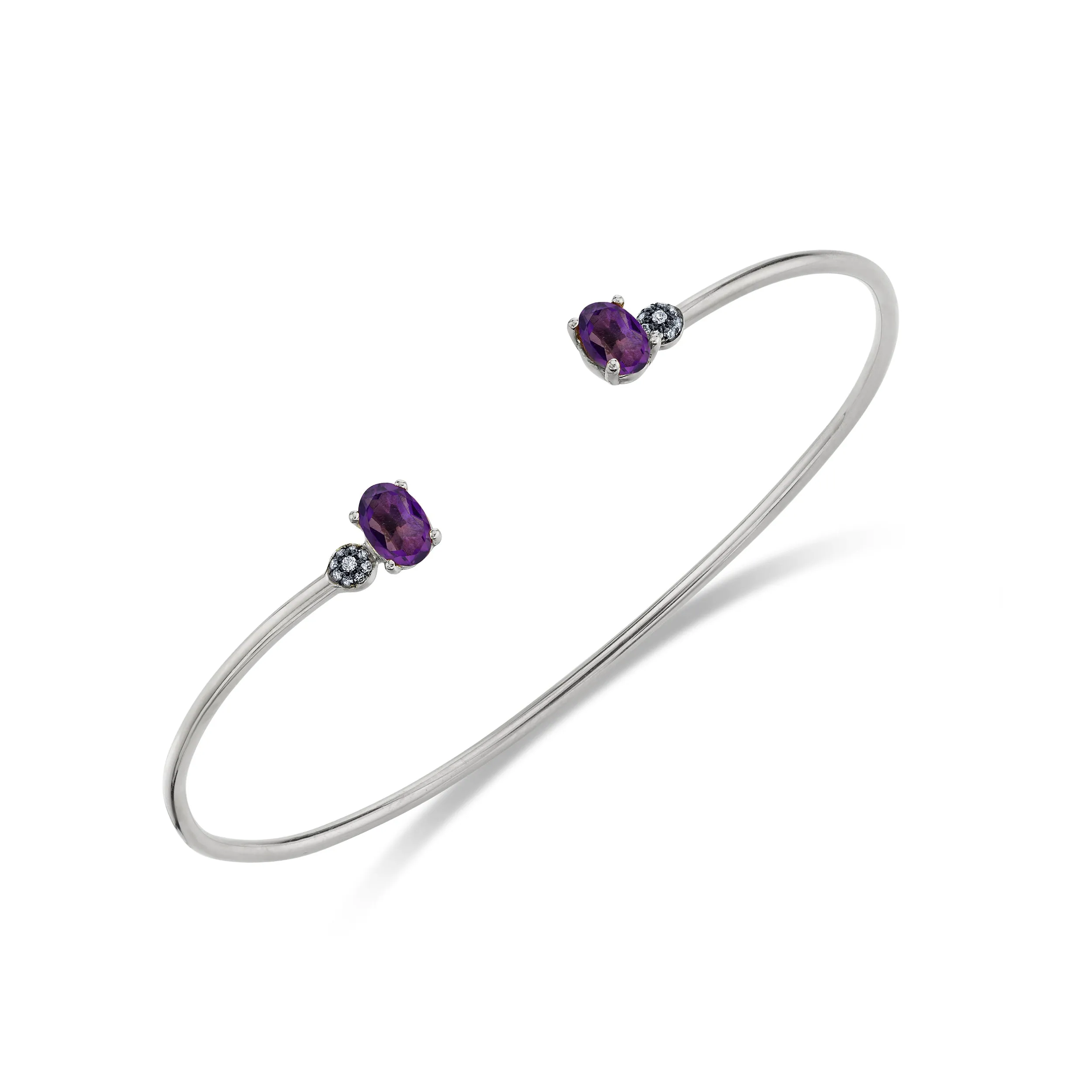 Oval and Pave Ball Bangle