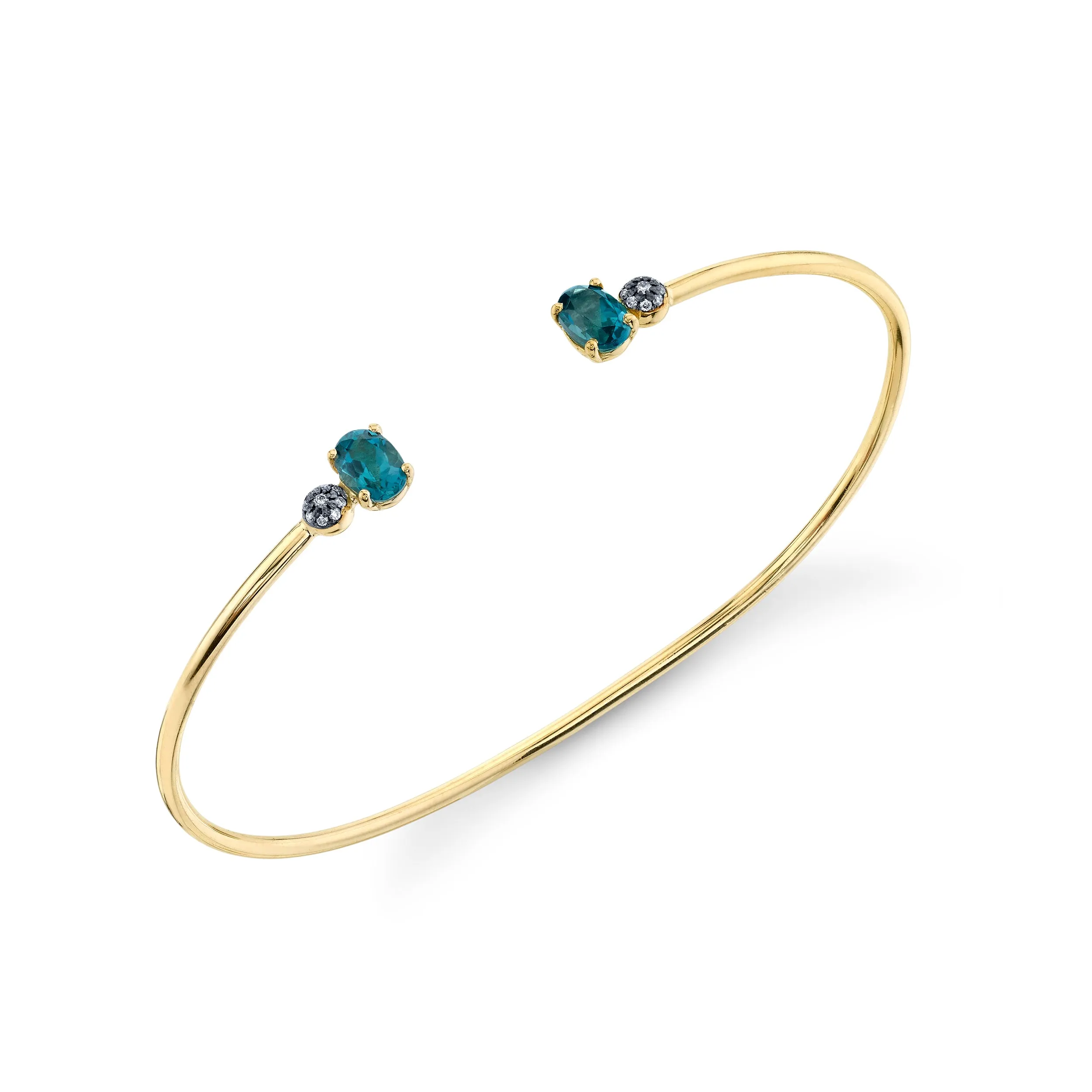 Oval and Pave Ball Bangle