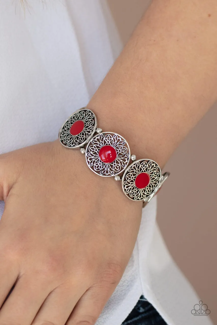 Painted Gardens Red Paparazzi Bracelet