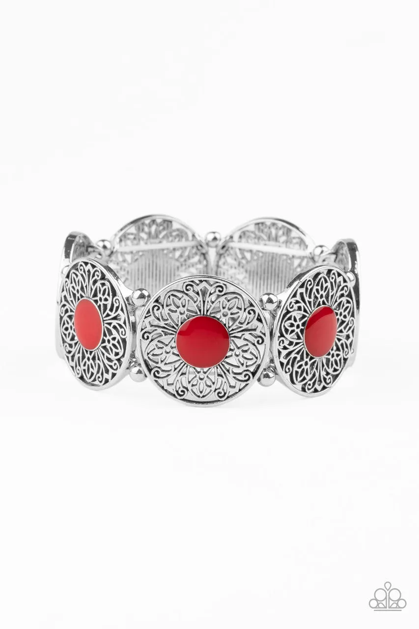 Painted Gardens Red Paparazzi Bracelet