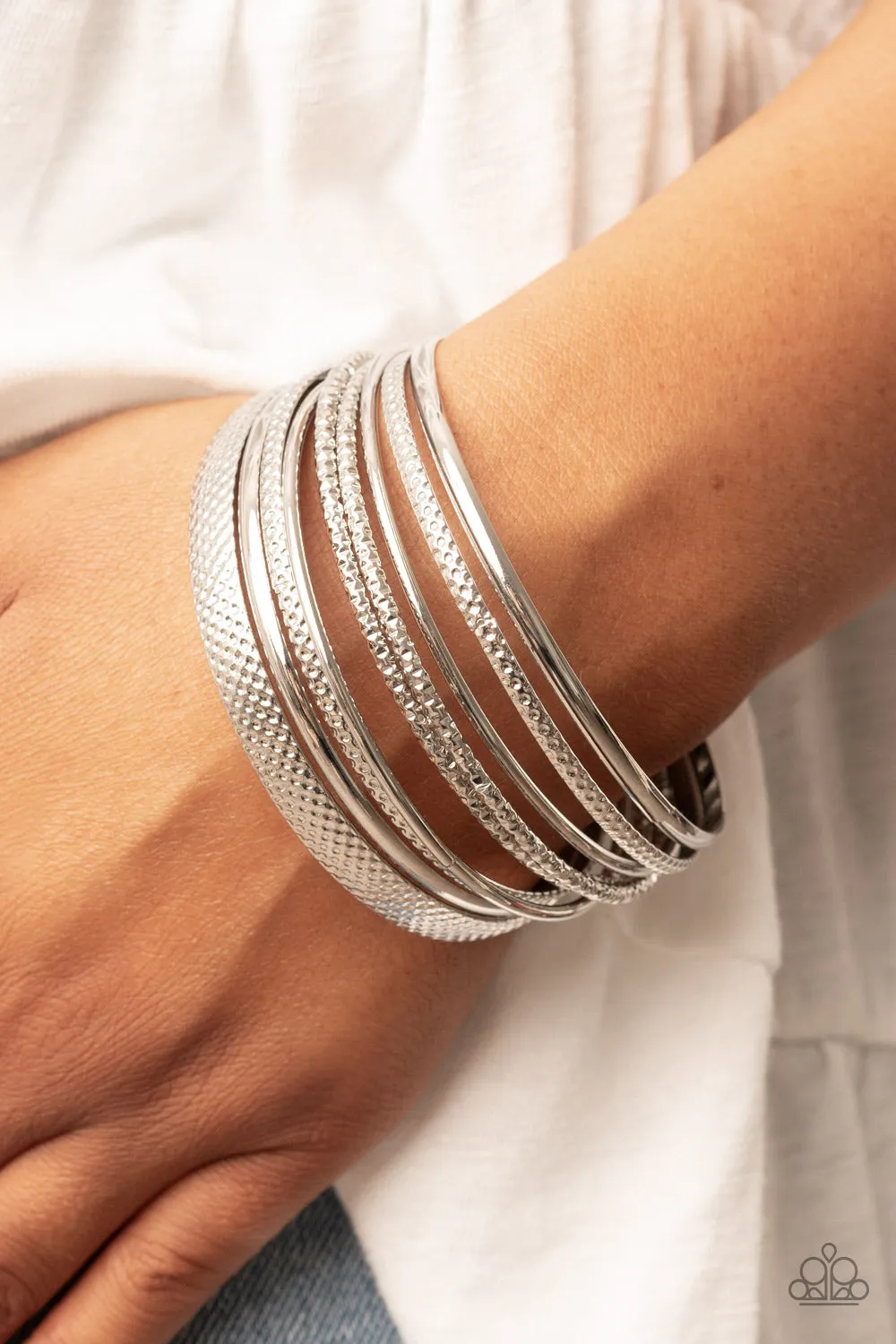 Paparazzi Circlet Circus - Silver Bangle Bracelets