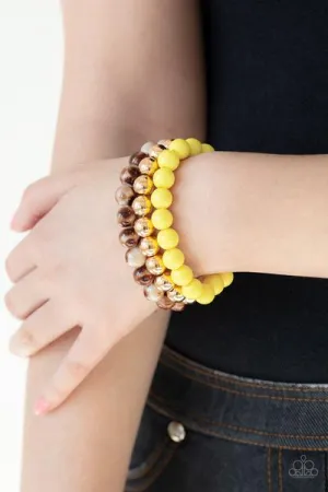 Paparazzi Courageously Couture - Yellow Bracelets