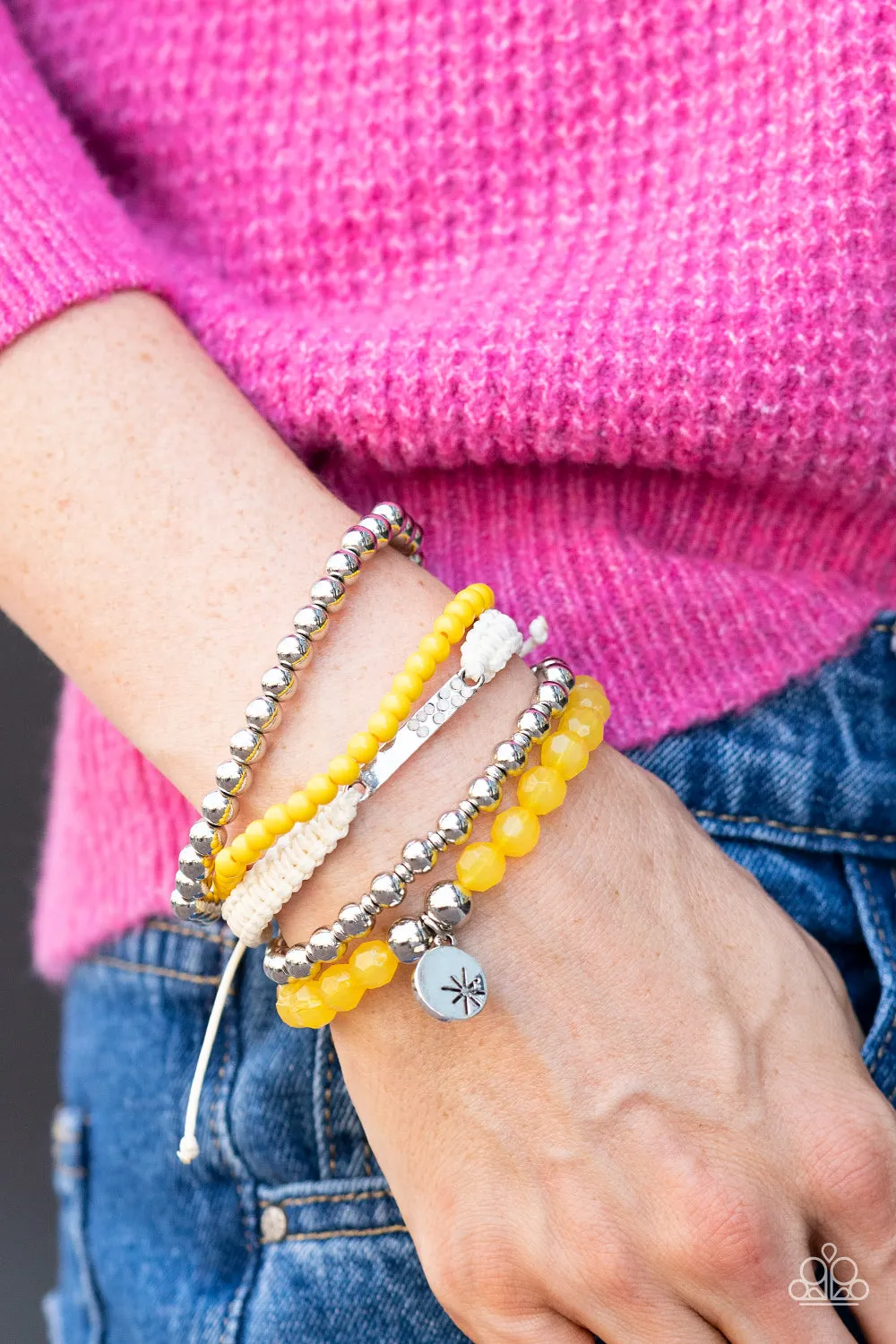 Paparazzi Offshore Outing - Yellow Bracelet