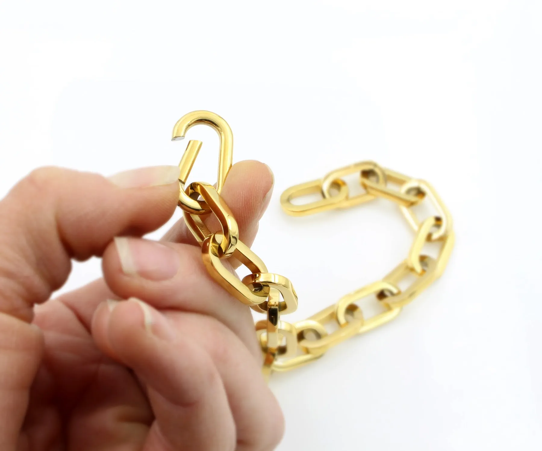 Paperclip Lightweight Link Gold Bracelet