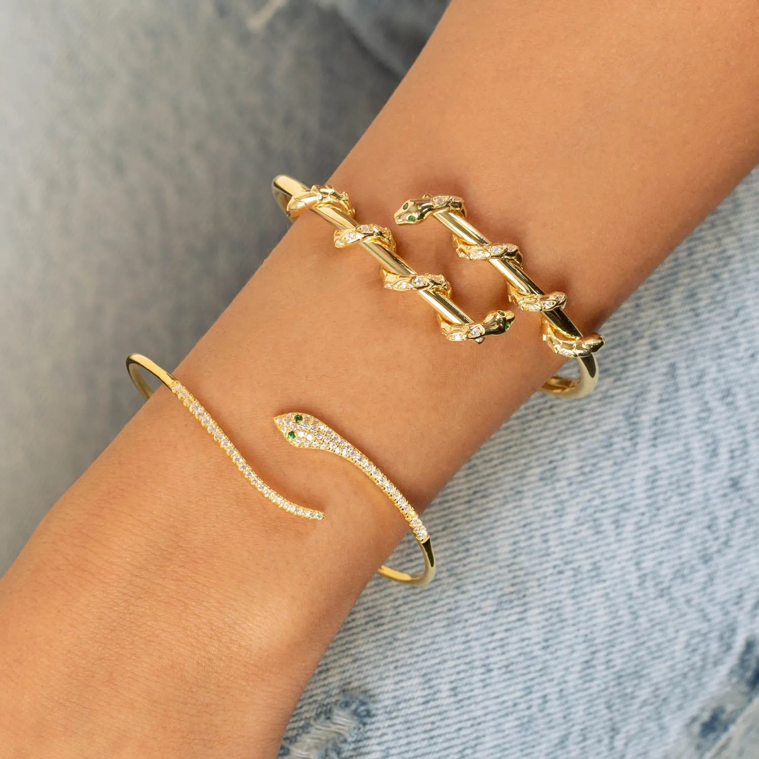 Pavé Snake Bangle