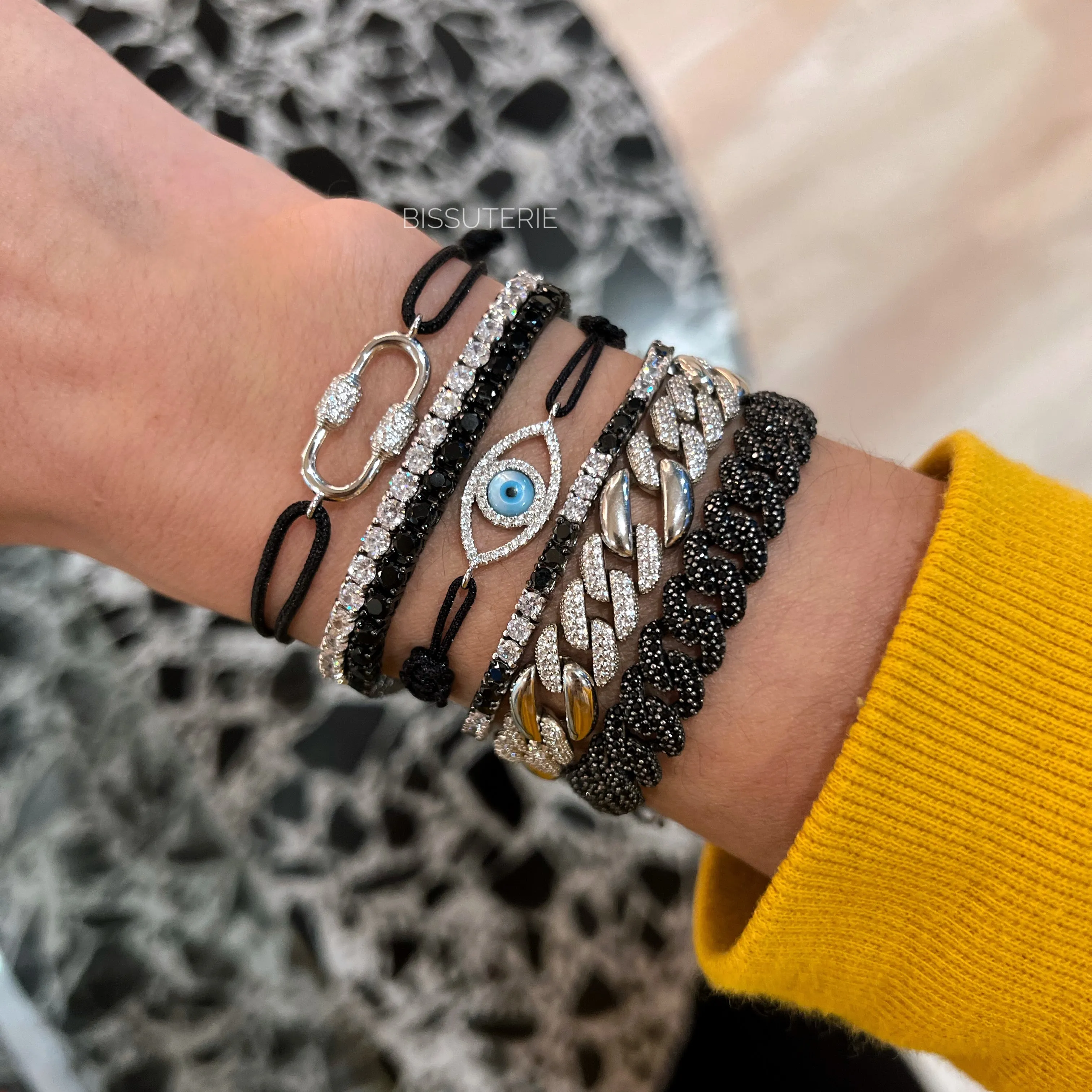 Pave Eye Cord Bracelet
