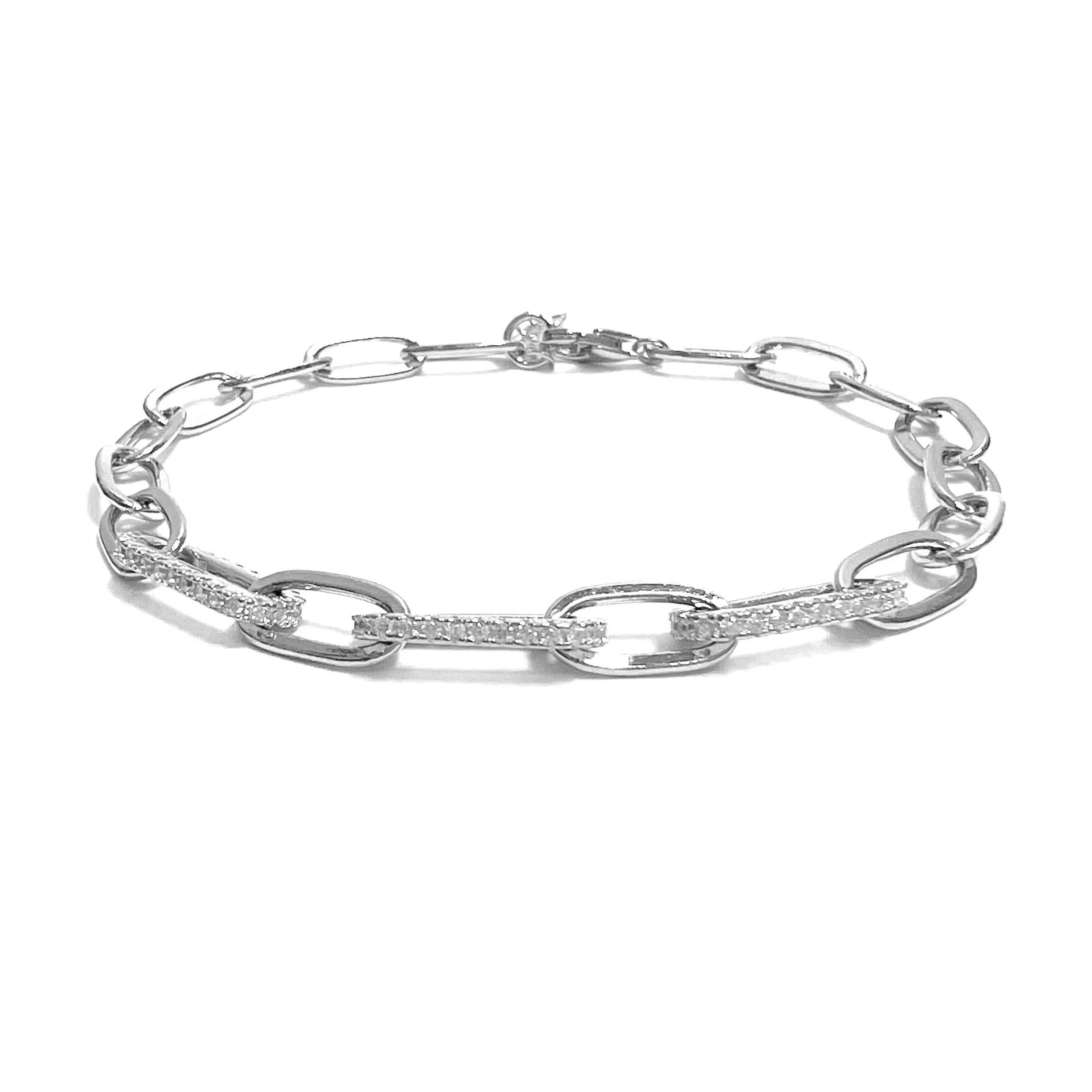 Pave Link Dainty Bracelet