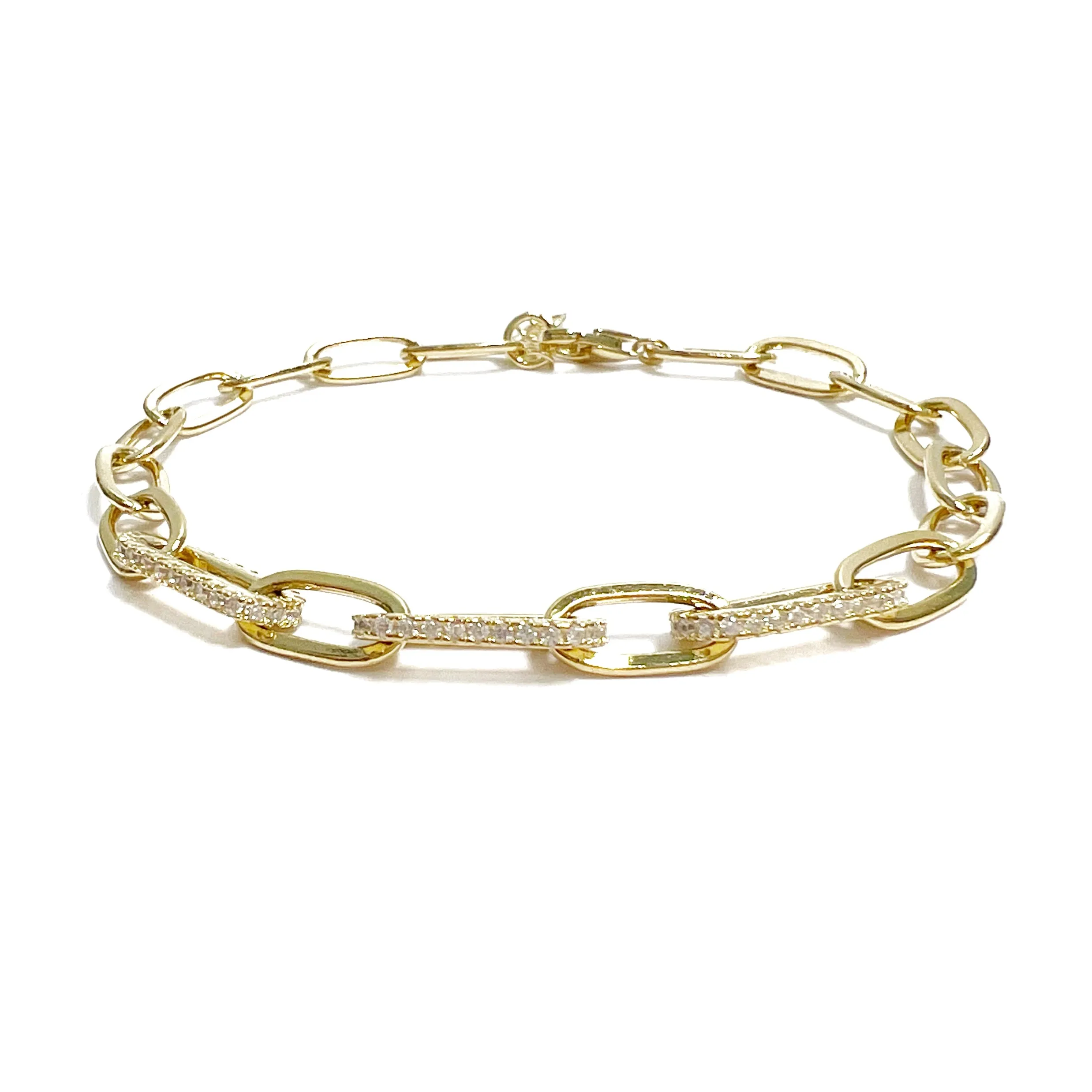 Pave Link Dainty Bracelet