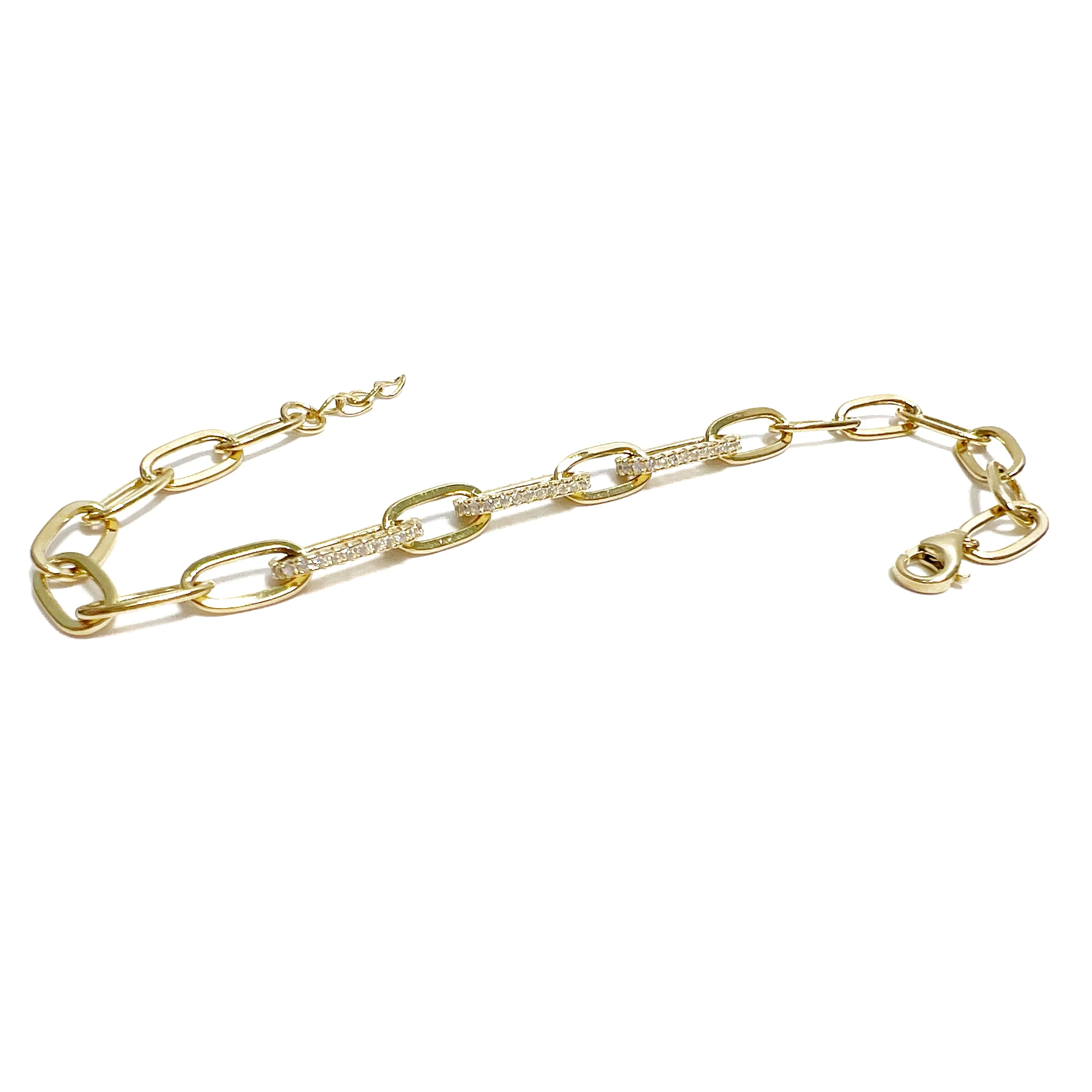Pave Link Dainty Bracelet